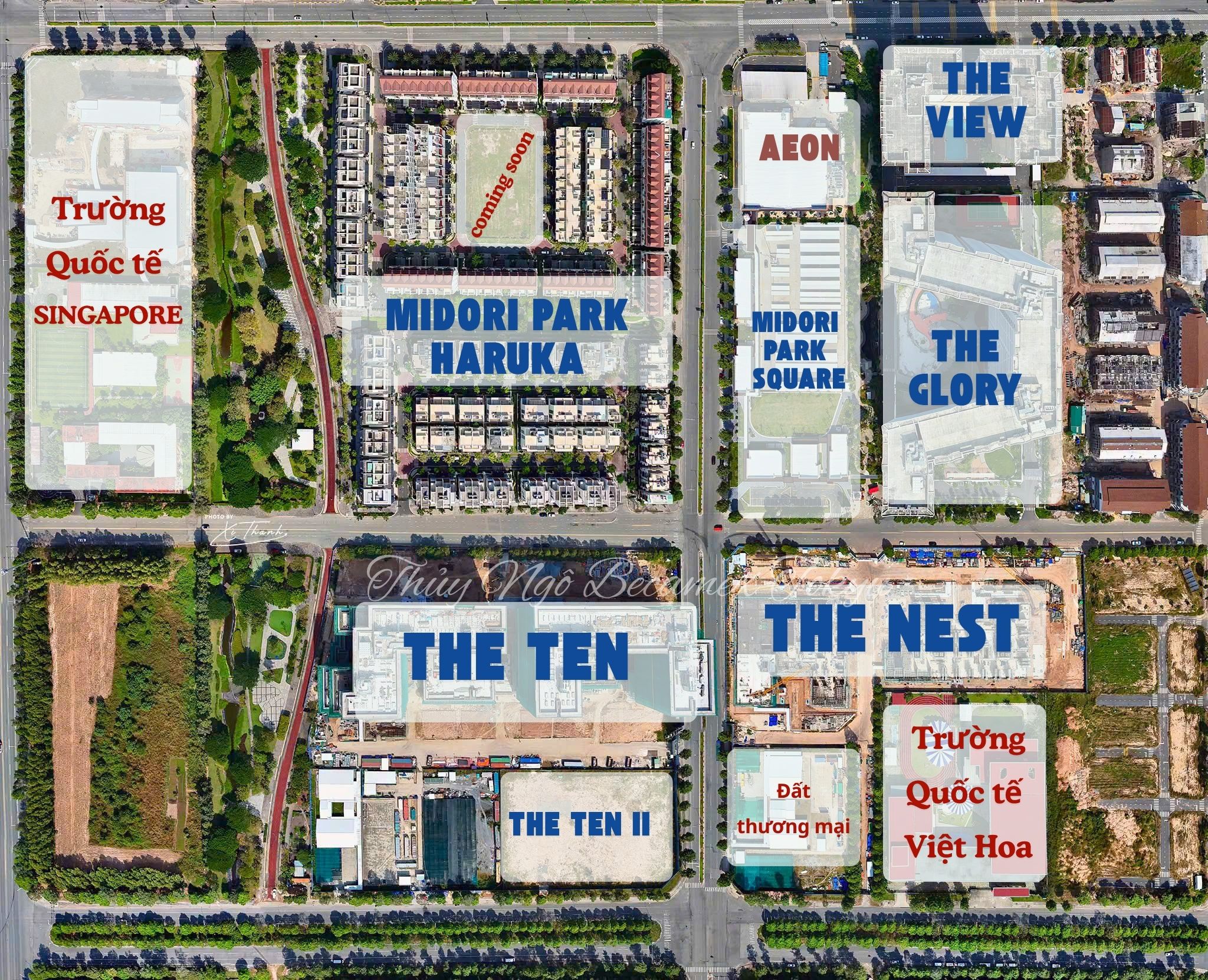Vị trí các dự án trong tổng thể khu MIDORI PARK